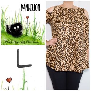 BNWT Cold Shoulder Swing Top with 3/4 sleeves.